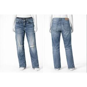 Calvin Klein Jeans 29 High Rise Straight Distressed Blue Denim Y2K Style